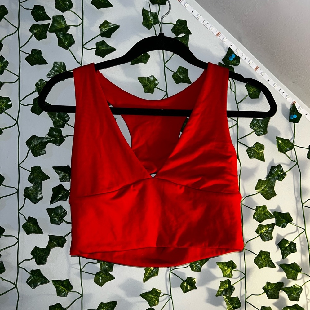 Women’s Red Sleeveless Crop Top